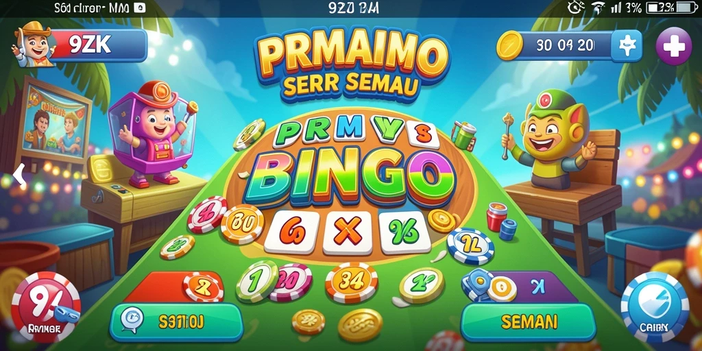 Screenshot permainan Bingo 9ZK menampilkan pemain bersaing dengan papan bingo.