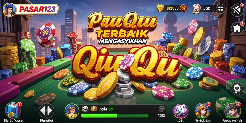 Tampilan gameplay seru dari PASAR123 saat bermain QiuQiu melawan teman.
