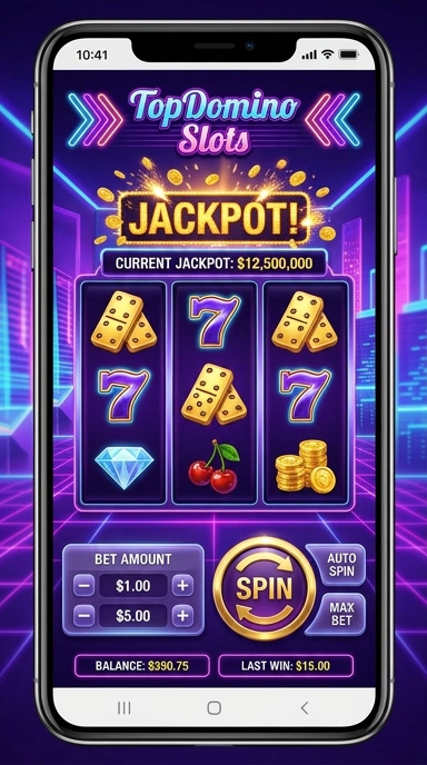 Pengguna menjelajahi katalog aplikasi di topdomino.